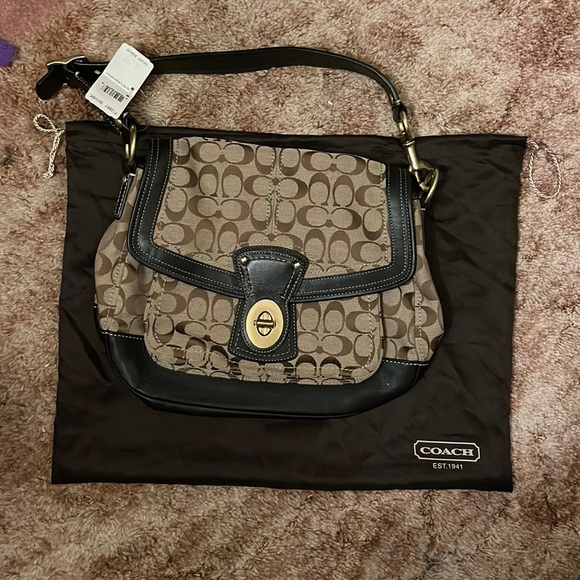 Coach Handbags - COACH - classic C tote in khaki and black ✨NWT✨